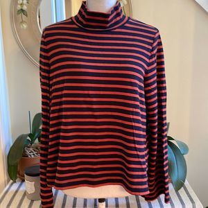 Madewell size L cotton mock neck Long Sleeve Tee